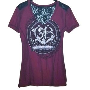 Women's Crash & Burn short sleeve top with bling Size M